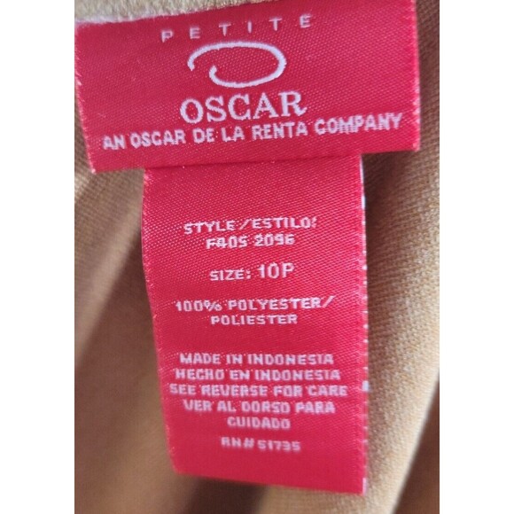 Oscar delarenta Vintage  Y2K Ruffle Flare Sz 10P Faux Suede NWT Old Money Camel - Picture 7 of 7